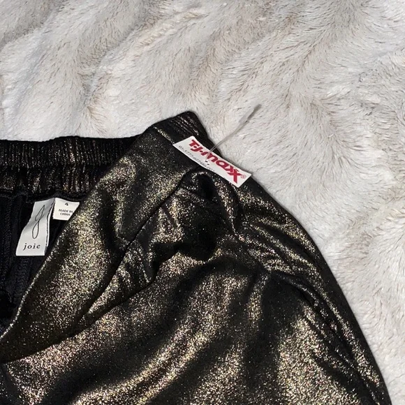 Joie metallic gold dressy wide leg pants. Holiday Parties NWT Size 4